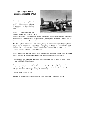 A preview of a PDF biography for Sanderson, Douglas Albert